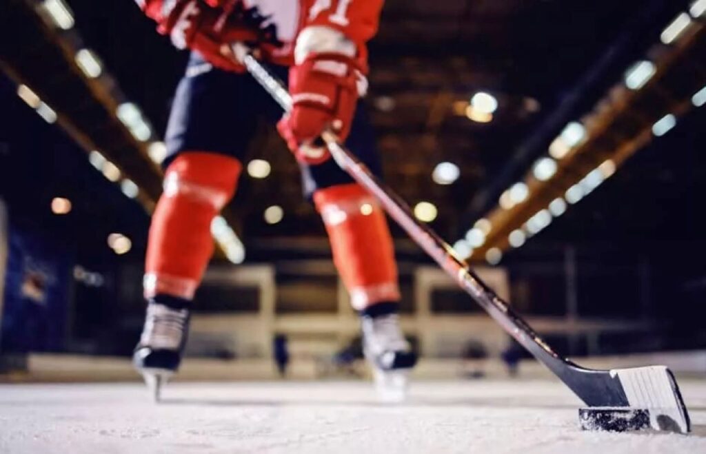 hockey player with a stick 